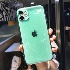 Capa de telefone transparente candy color glitter para iphone 13 11 12 pro 12 mini x xr xs max se 2020 7 8 plus 6 6s capa de silicone macio, g, para iphone 11 pro