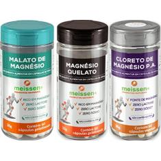 Magnésio Malato Quelato Cloreto Meissen 60 Cápsulas Kit Mix