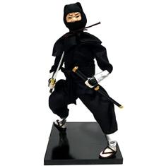 Boneco Japonês Ninja Samurai Artesanal Decorativo 25 Cm
