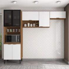 Cozinha Compacta Firenze 03 Peças 7 Portas Demóbile Amendola Touch/Branco