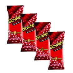 Kit 4 Pacotes Preservativo Blowtex Morango C/ 6 Unidades Cada