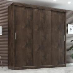 Guarda Roupa Casal 3 Portas de Correr Paris 2 Gavetas C/S Espelho - Quarta Divisão