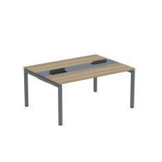 Mesa Plataforma Dupla com Pé de Aço para Coworking 150x120 Pdc15/12/2p Noce Naturalle/Grafito
