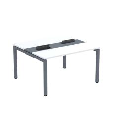 Mesa Plataforma Dupla com Pé de Aço para Coworking 130x120 Pdc13/12/2p Branco/Grafito