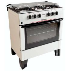 Fogão 5 Bocas a Gás Braslar Sirius Plus com Acendimento Automático e Forno 72,2L Branco Bivolt