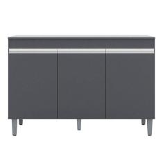 Balcão de Cozinha Manu com Tampo 120 cm Cinza Fosco - AJL