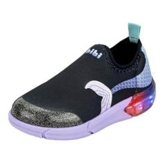 Tenis Infantil Menina Conforto Sereia Luz Bibi Space