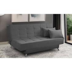 Sofá Cama 3 lugares 1,80m Diana Suede Cinza Adonai Estofados