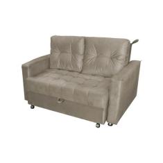 Sofá Cama Reclinável 2 Lugares 140cm Drika Capuccino Matrix