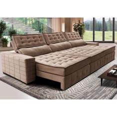 Sofá Retrátil e Reclinável 3,85m Cama inBox Big Puffer com SoftGelD40 