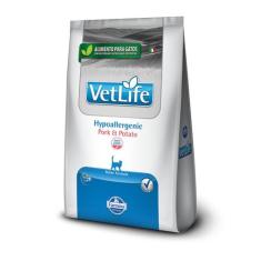 Ração Seca Vet Life Natural Hypoallergenic Pork e Potato para Gatos Ad