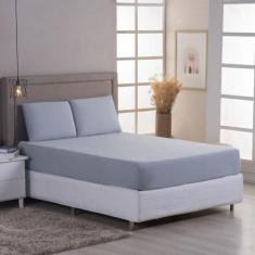 Lençol Malha de Algodão Penteado 3peças Toque Macio - 100% Algodão Per