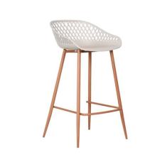 Banqueta Polipropileno e Aço Mônaco Média Espresso Móveis