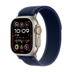 Apple Watch Ultra 2 GPS + Cellular • Caixa natural de titânio – 49 mm • Pulseira loop Trail azul – M/G