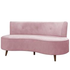 Sofá 2 Lugares Para Sala Living 135cm Pés Palito Korah K04 Veludo Rosê - Mpozenato