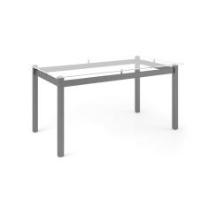 Mesa De Jantar Retangular Com Tampo De Vidro 6 Lugares Tokio