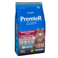 Ração Premier Gatos Adultos Pelos Longos Ambientes Internos Frango 7,5