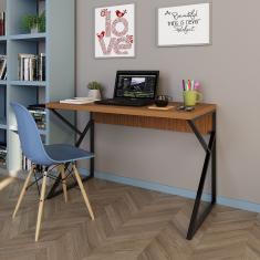 Mesa Escrivaninha Escritório Noronha 120Cm Tampo Base Metal