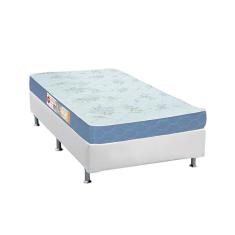 Cama Box Solteiro: Colchão Espuma Castor D45 Sleep Max + Base Crc Courano White(88x188)