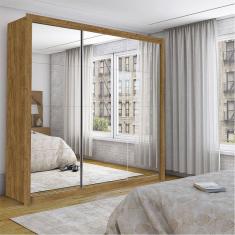 Guarda Roupa Isabela Casal 3 Portas de Correr Com Espelho Master Carioca Móveis