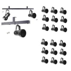 Kit 18 Spot Trilho Perfilado Eletro calha Par20 Bulbo OL7 - Hiperlight