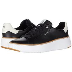 Cole Haan Tênis masculino Grandpro Rally Canvas T-Toe, Preto/Optc Branco/Amarelo Cibernético, 38