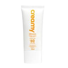 Creamy Skincare Protetor Solar Facial Watery Lotion FPS 60 50ml | Toque Seco | Efeito Matte | Resistente à Agua e Suor | Textura Leve