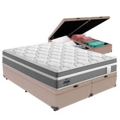 Cama Box Baú Queen E Colchão Molas Ensacadas Berlim Probel - Bege