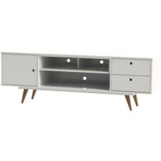 Rack Retro 80 Até 60 Polegadas 1 Porta Branco - Olivar Móveis, Branco