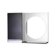 Armário para Banheiro com Espelho Preto e Branco com Puxador