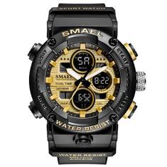 Relógio Esportivo Luxuoso Digital Smael Cronômetro 8038 Militar à prova d´água (Dourado)