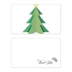 Árvore de Natal abstrata, estampa de origami, cartão de agradecimento, papel de aniversário, agradecimento de casamento