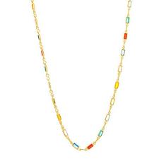 Colar Rommanel Banhado A Ouro Fio Com Cristais Coloridos 530874
