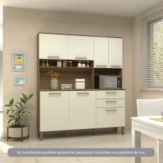 Cozinha Compacta 165,40cm 7 Portas e 2 Gavetas com Tampo 353 Luciane Móveis