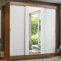 Guarda-roupa Casal Madesa Reno 3 Portas de Correr com Espelho R