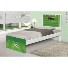 Cama Solteiro Futebol Gramado Com Colchão