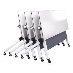 Mesas de Conferência Mesa Dobrável Para Sala De Conferência, 4 Unidades, Mesa De Reunião, Mesa Flip Top, Mesa De Treinamento Para Seminário De Escritório Com Placa De Madeira E Estrutura De Metal, Por