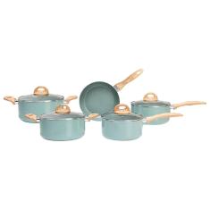 Conjunto de Panelas 5 Peças Brinox Botanika com Antiaderente Cerâmico - Verde 