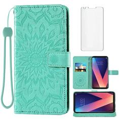 Capa de telefone para LG V35 ThinQ V30 Plus carteira com protetor de tela de vidro temperado e capa flip de couro, suporte para cartão, acessórios para celular LGV30 LGV35 LG30 LG35 V 30 35 V30+ V30s