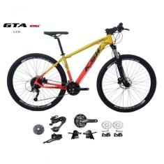 Bicicleta Aro 29 Ksw Xlt Kit 2x9 Gta Sunrun Freio Disco K7 11/36 Pedivela 24/38d Garfo Trava - Amarelo/laranja Tam.19