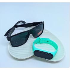 Kit Relógio Digital Led Touch Infantil Prova água Bracelete  Esportivo