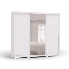 Guarda-Roupa Casal Com Espelho Agave 3 PT 4 GV Branco - Kappesberg