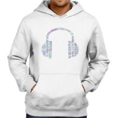 Moletom Headphone Palavras - Foca na Moda, Branco, P
