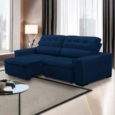 Sofá Retrátil Chicago 230 Cm Reclinável Mola Bonnel Espuma D26 Veludo 