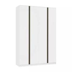 Guarda Roupa 4 Portas 3 Gavetas 159,2 cm Prime Luciane Móveis, Branco 