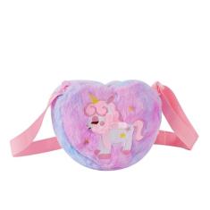 Bolsa tiracolo infantil para meninas, bolsa de unicórnio de pelúcia para meninas, bolsa infantil para meninas, multicor