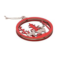 Ornamento Basswood 3 Dimensional Bulb Pend Decoração Interna para Feliz Natal Tipo de Madeira de Tília, Este Ornamento Foi Projetado para Resistir Ao Teste do tempo. Tília