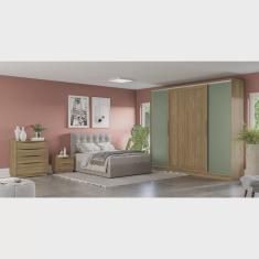 Guarda Roupa 4 Portas de Correr 4 Gavetas