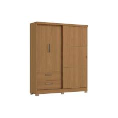 Guarda Roupa Solteiro 3 Portas (1 De Correr) E 2 Gavetas C533 Freijó - Kappesberg