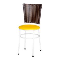 Cadeira Branca Para Cozinha Hawai Cappuccino - Lamar Design, Amarelo
